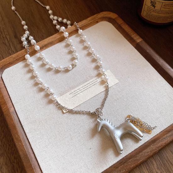 Кулон в виде лошади из сплава Yousheng, легкий гипоаллергенный, мужской, женский, ожерелье для свитера, модные ювелирные аксессуары, рождественский подарок на день рождения