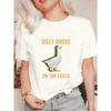 Oversized T Shirt Black Silly Goose On The Loose Graphic Print Casual Wear For Women Summer Outfit Street Style Fashion Top