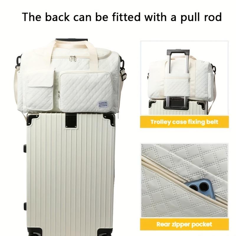 Large Capacity Durable Nylon Travel Duffle Bag,Spacious Portable Gym Sports Tote, Stylish Argyle Pattern Weekender Overnight Bag