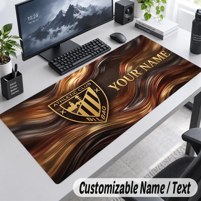 Custom Name Text Mouse Pad Athletic Bilbao FC Personalized Desk Pad For Work And Gaming