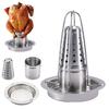 Beer Can Chicken Roaster Rack with Flavouring Container Stainless Steel Poultry Roaster for Grill And Oven Aroma Infusion Stand for Beer And Spices