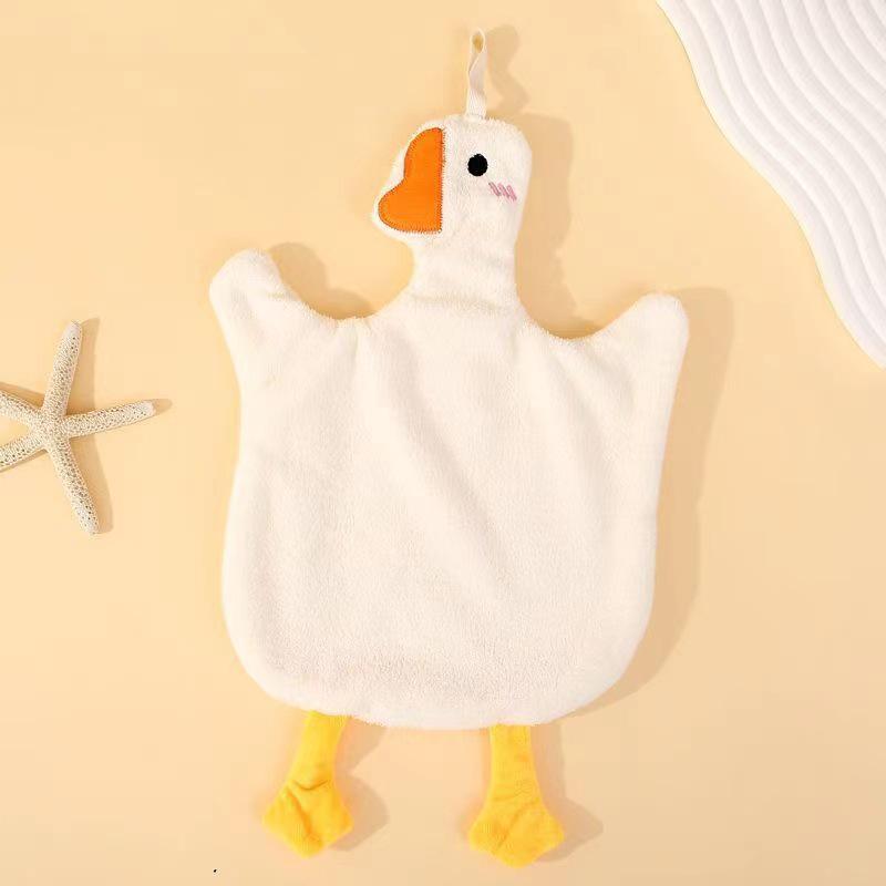 Children's Cartoon Goose Absorbent Hand Towel - Cute Hanging Bib & Handkerchief