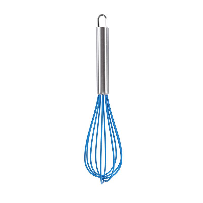 Silicone Handle Stainless Steel Egg Beater & Whisk Baking Tool