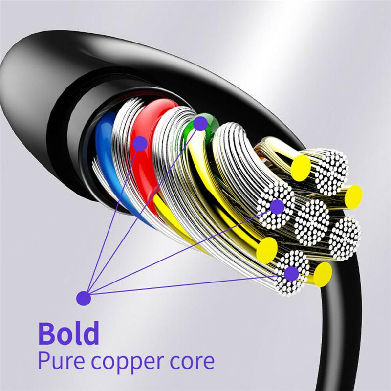 5A Elbow USB To Type-C Cable Fast Charging Cable Mobile Phone USB C Charger Data Cord for iPhone 15 Huawei Xiaomi Realme Samsung