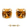 [L1124] - Gold Plated 'Brillants' Golden Amber Earrings - 3 Mm