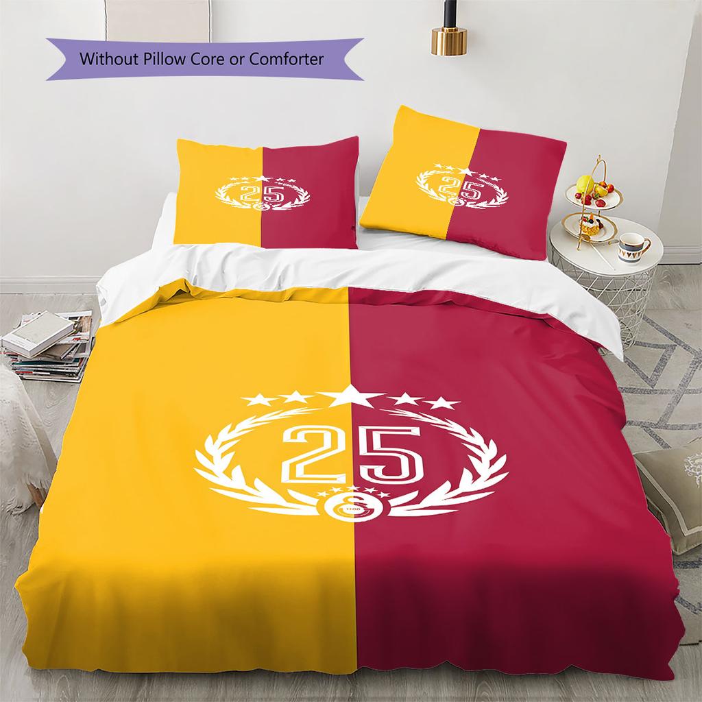 Galatasaray Power Bedding Quilt Set Quilt Cover Pillowcase Home Decoration Birthday Gift (1 * duvet cover + 2 * pillowcase, without core)