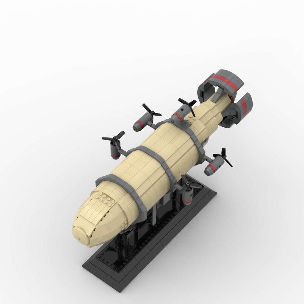 Нетоксичный Moc Красная Угроза Дирижабль Киров Строительный Блок Игрушка Модель