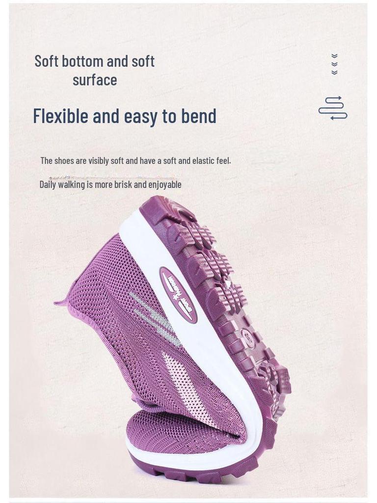 2024 Новые осенние дышащие туфли из ткани Old Beijing: Нескользящая, мягкая подошва для комфорта. Идеально подходит для женщин, пожилых людей, матерей.