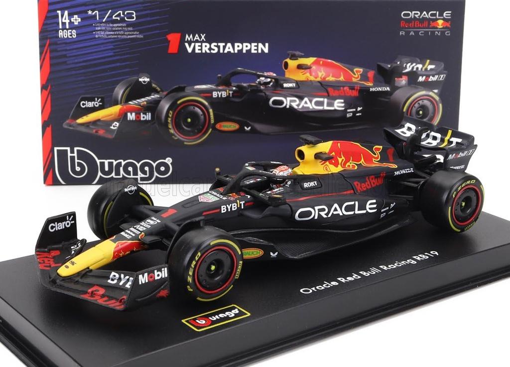Blagoh F1 Red Bull Литая модель автомобиля 1/43 Макс Ферстаппен RB19 ORACLE Чемпион мира 2023 Серия с подписью
