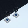 5 мм квадратные полые серьги-подвески из стерлингового серебра 925 пробы с нано-сапфиром и кубическим цирконием AAA