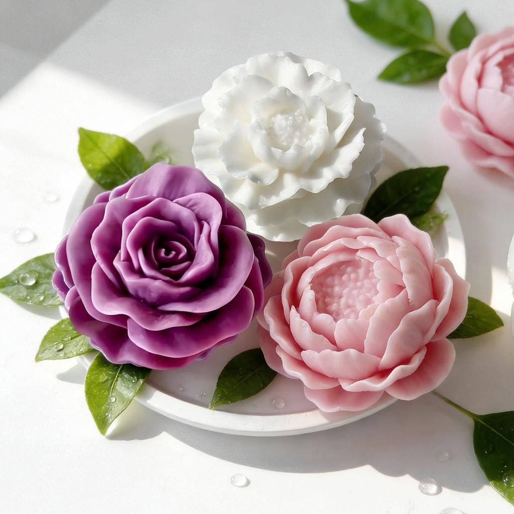 DIY Силиконовая форма для кристальной смолы в виде цветка Пиона для ароматической свечи 3D Форма для муссового торта, шоколада Роза Декор для дома и спальни