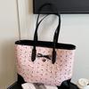 2025 Large Capacity Simple Summer Foreign Style Bow New Casual Shoulder Shopping Bag Class Commuter Tote Bag