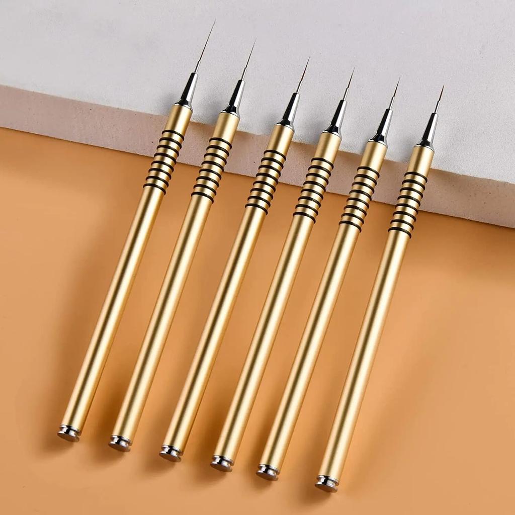 6Pcs/set Nail Art Liner Brushes Nail Art Design Brush Striping Thin Long Lines Dotting Drawing Pen UV Gel Polish Painting Brushes
