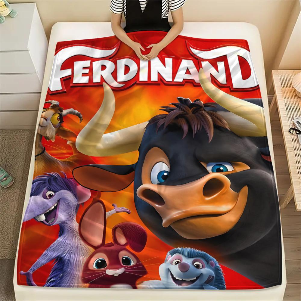 1PC Ferdinand Print Flannel Blanket, High quality All Seasons, Home Decor, Warmth and Comfort, Perfect for Christmas Gifts