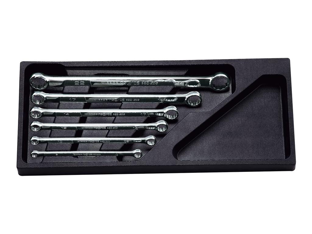 Kyoto Tool Nepros Straight Standard Open End Wrench NTM106 (KTC) Set, 6-Piece Set,