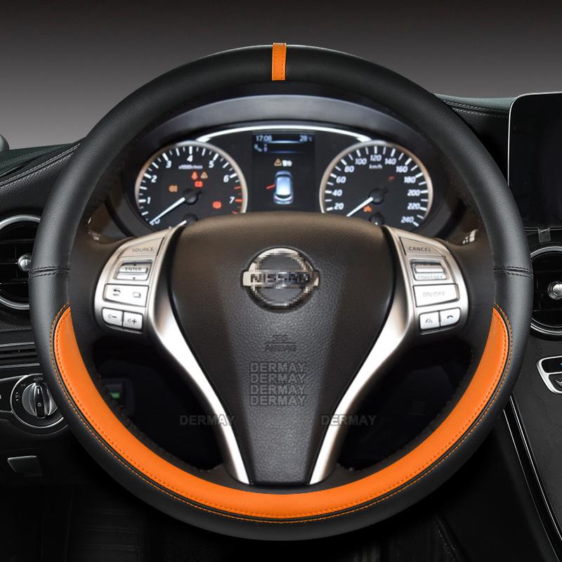 For Nissan Qashqai J10 J11 J12 2006~ Dualis Rogue Sport PU Leather Car Steering Wheel Cover Fast Shipping Auto Accessories
