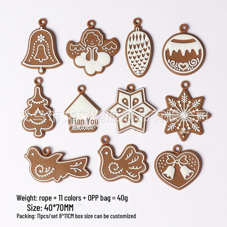 Пряничный человечек ПВХ украшения - Маленькие подвесные украшения на елку