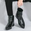 Высококачественные мужские высокие монгольские заклепки удобные рыцарские сапоги осень новые мужские застежки-молнии сбоку модные короткие сапоги с острым носком