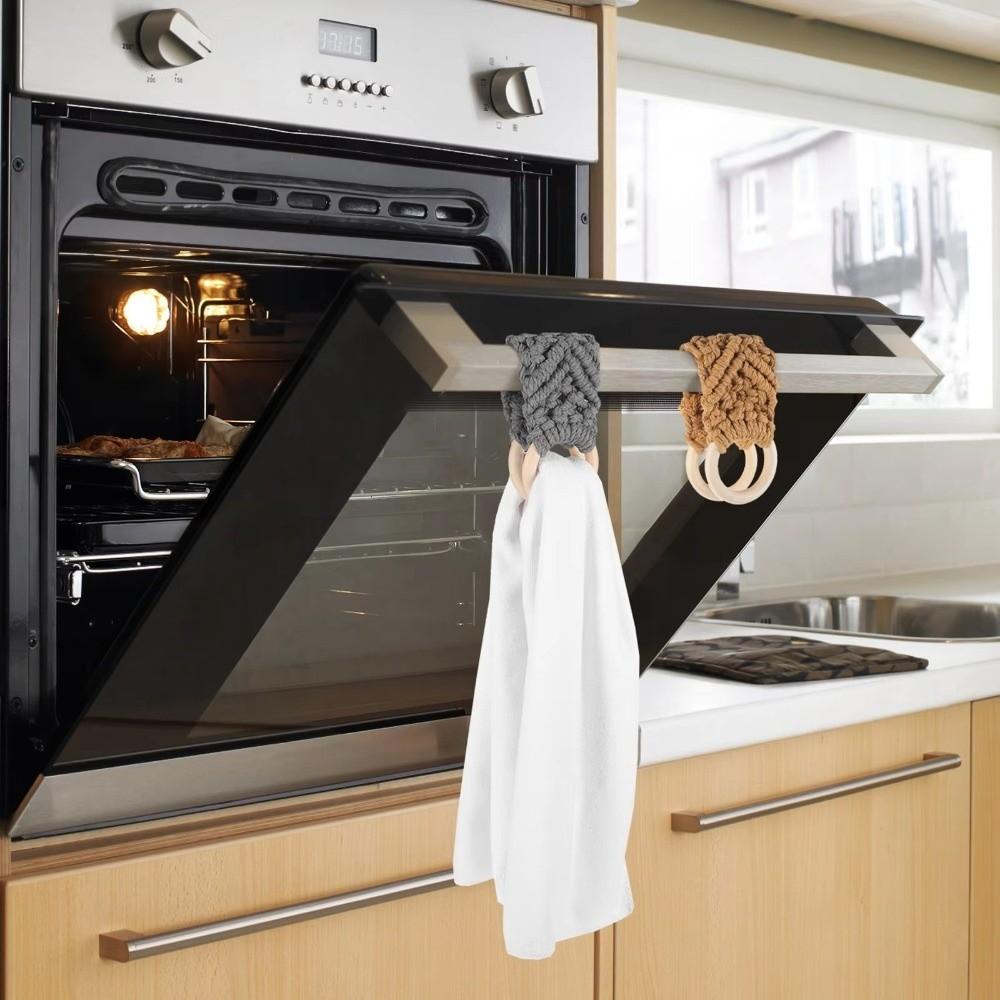 Boho Style Hand Towel Hanger Wooden Ring Towel Ring Holder New Macrame Towel Holder  Bathroom