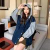 Hooded Denim Jacket for Women Spring and Autumn Korean Style Loose Top for Petites