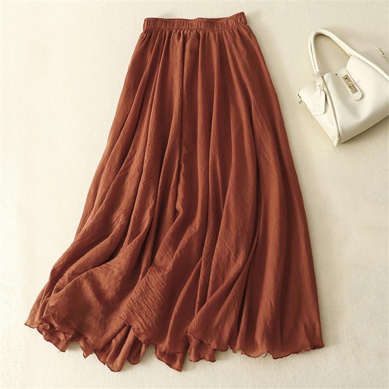 Tooxika, новая женская однотонная полуюбка, повседневная универсальная большая распашная юбка трапециевидной формы с эластичной резинкой на талии