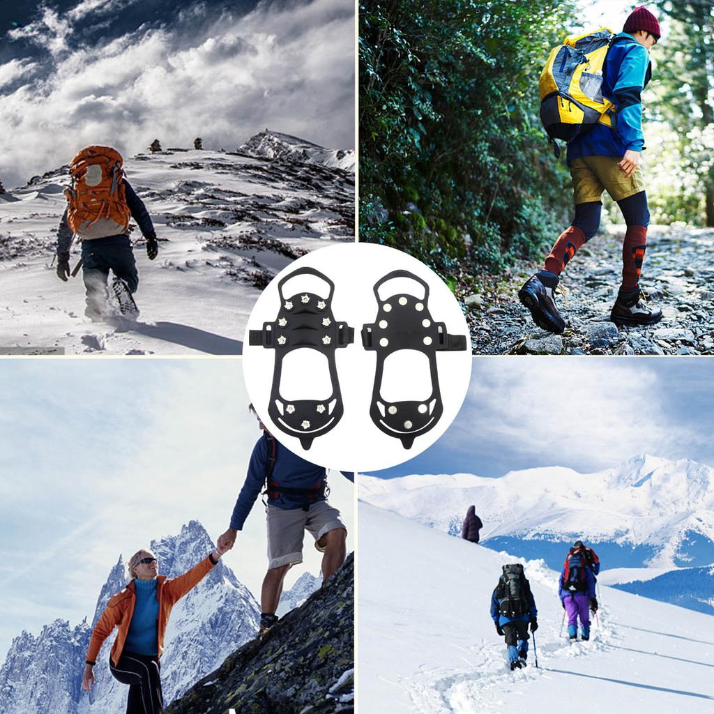 Кошки с 10 зубцами для улицы, нескользящие бахилы для снега, износостойкие шипы для зимней обуви, устойчивые к льду и снегу