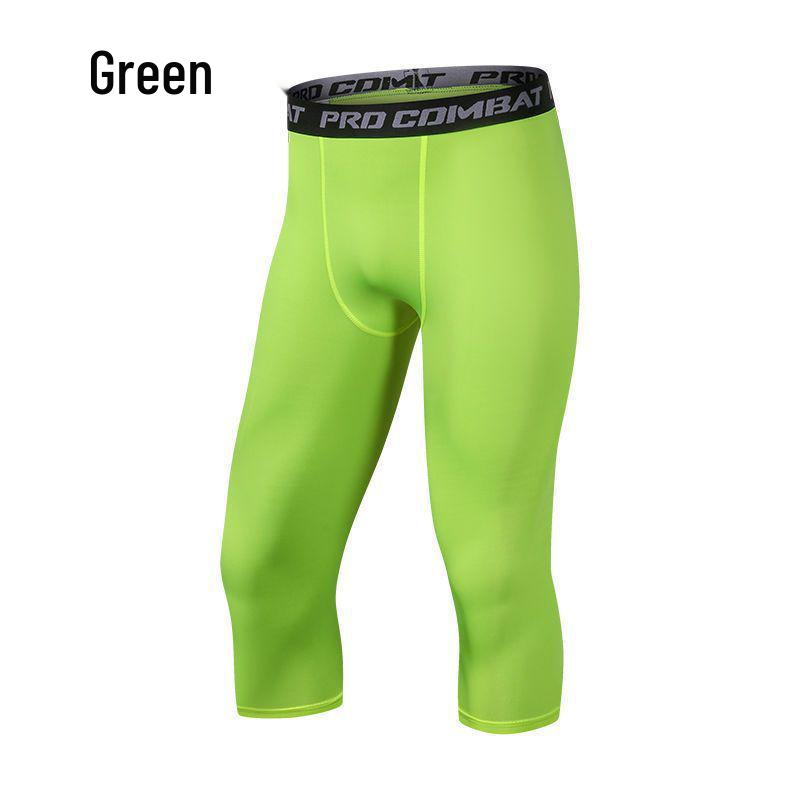Men's Summer Tight Fitness Running and Swimming Capri Trunks