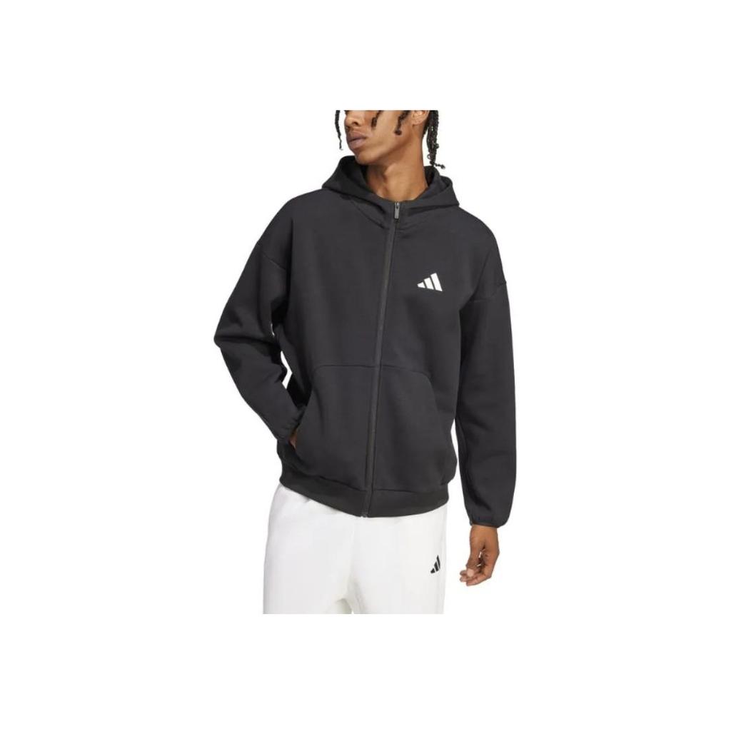 adidas M Fi Sl Fz Zip Hooded Sports Long Sleeve Jacket Men Jacket Black JI8768