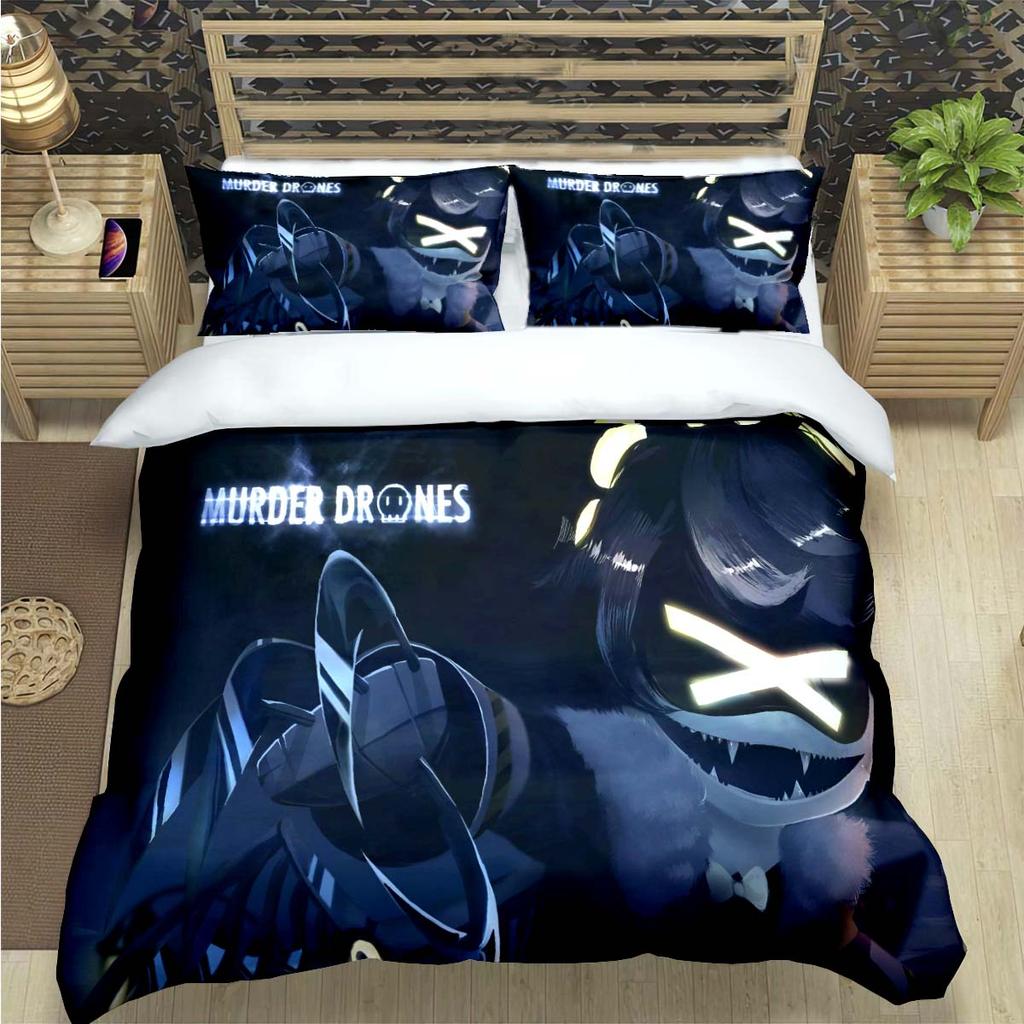 Fashion Hot Cartoon Murder Drone  Print Bedding Set Duvet Cover Comforter Bed  Youth Kids Girl Boys Luxury  Birthday Gift