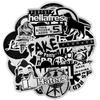 50 PCS Metallic Color Black and White Sticker Toys for Children Brand Punk JDM Stickers To DIY Laptop Suitcase Skateboard Car