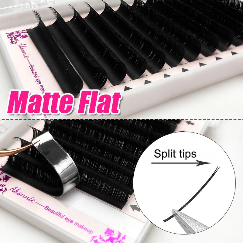 Abonnie J Curl Ellipse Flat Lashes Fluffy Volume Eyelash Extension Natural Soft Eyelashes