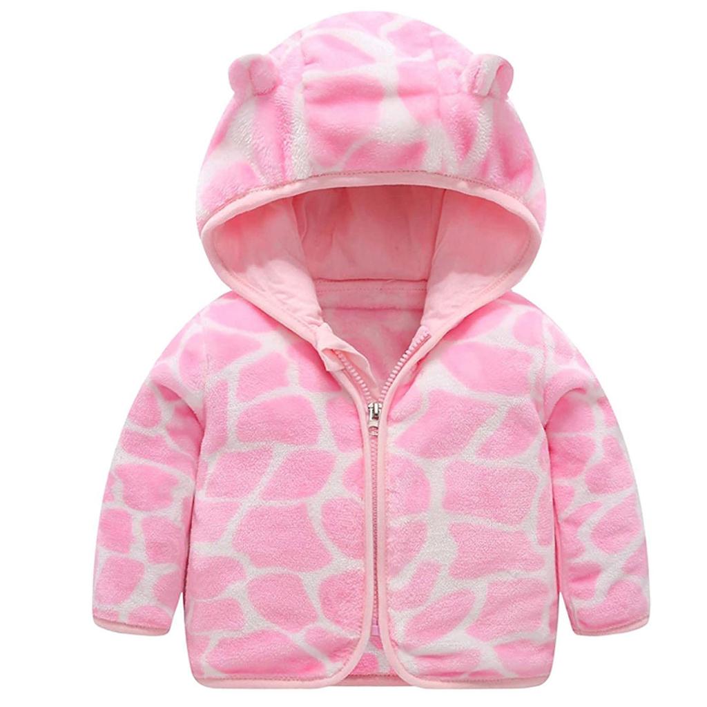 Толстое пальто с капюшоном и принтом на молнии для маленьких мальчиков и девочек, теплая верхняя одежда