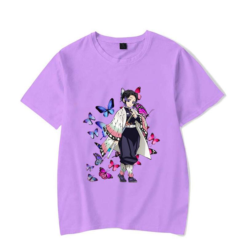 Новые футболки с принтом Кочо Шинобу для женщин, летние футболки, горячее аниме, повседневные, с коротким рукавом, с круглым вырезом, топы, футболки
