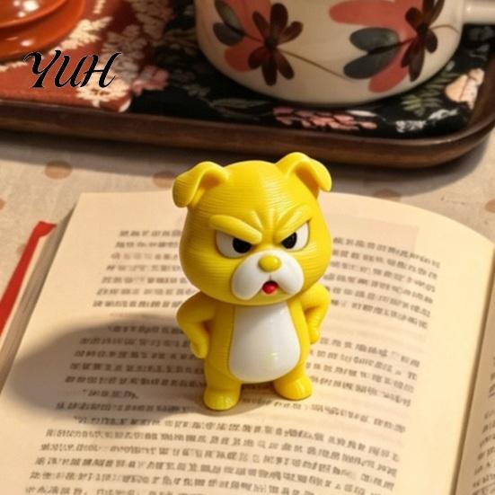 Funny Cartoon Dog Statue Little Yellow Ornament, 3D Printed Durable PLA Cute Creative Stress Relief Toy Figurine, Arrogant for Home Office Shelf Study