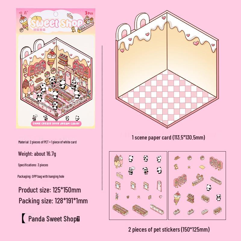 Популярные мультяшные пейзажные 3D DIY наклейки для детей