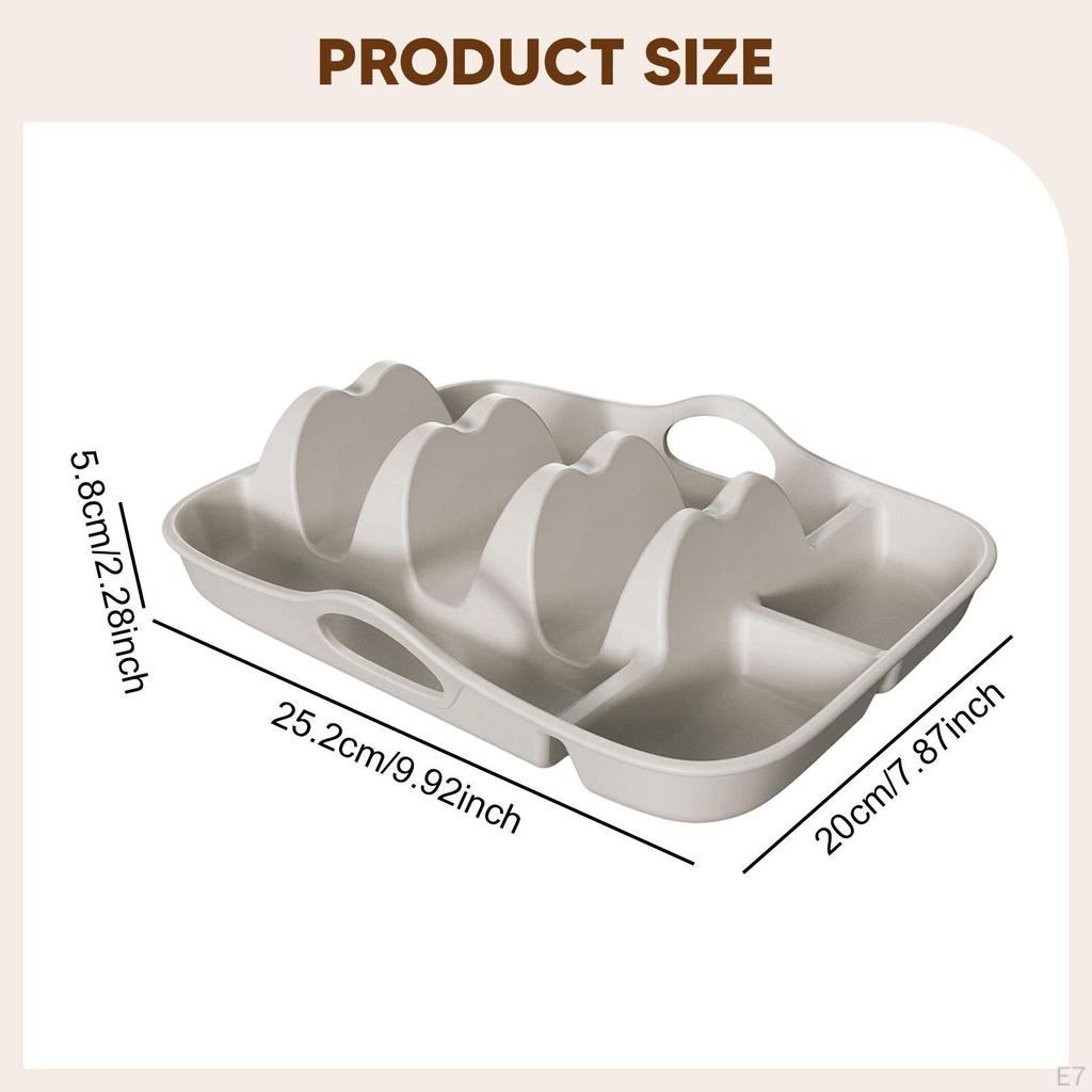 Silicone Taco Holder Platter Fit Dishwasher with Dividers Handles Tray Rack Dish for