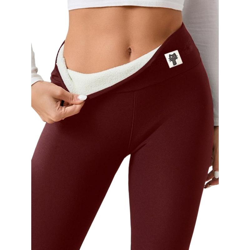 Women Sherpa Lined Leggings High Waisted Thermal Winter Pants Fleece Plush Yoga Bottoms Warm Tights