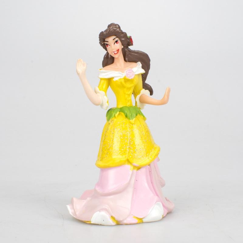6pcs Disney Princess Figures Toy Set With Aurora And Belle For Cake Decoration