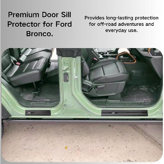 Door Sill Guard Protector for Ford Bronco 2026 2025- Accessories 4 Door, Door Edge Guards with 1966 Pattern Paying Tribute 60th