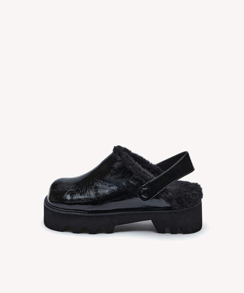 Mishuu Somuch Linda Fur Clogs_Black