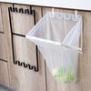 Metal Kitchen Cupboard Door Back Hanging Trash Bag Holder Garbage Rack Organizer