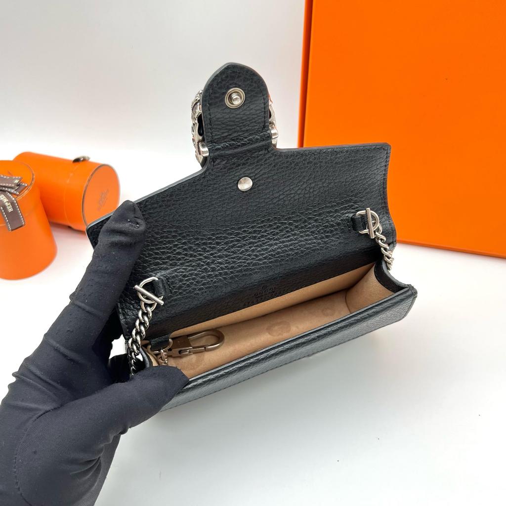 [Pre-Owned] Dionysus Tiger Head Buckle Chain Shoulder Leather Crossbody Bag Mini - Very Good #1TKWH75