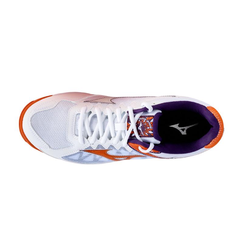 Mizuno Wave Supersonic CN Тренировочные Спортивные Прочные Дышащие Легкие Низкие Волейбольные Кроссовки Унисекс Белый Оранжевый V1GA216161