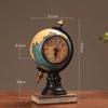 1PC Desktop Ornament Vintage Clock Globe Table Decoration Tabletop Ornament