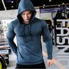 Мужские спортивные пуловеры с капюшоном, повседневные рубашки с длинными рукавами, осенне-зимняя толстовка для фитнеса, быстросохнущие дышащие топы для тренировок по бегу