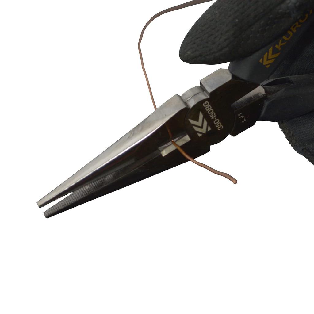 Fujiya Radio Pliers Black Gold Cross Knurling 350-150BG