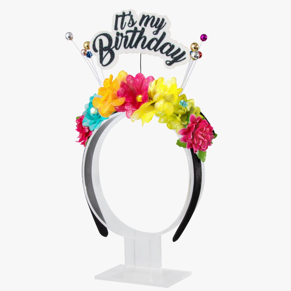 Letter Pattern Birthday Plastic Flower Headpiece For Halloween Party Wear Event