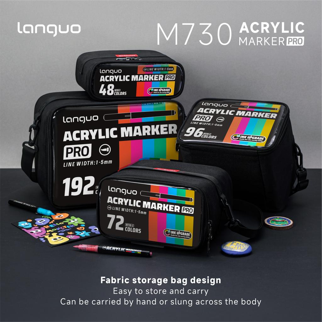 Xiaomi Languo 48-192 Цвета Акриловые Маркеры-Ручки Акриловые Маркеры с Кисточкой для Раскрашивания Дерева, Камня, Рисования на Холсте Подарок