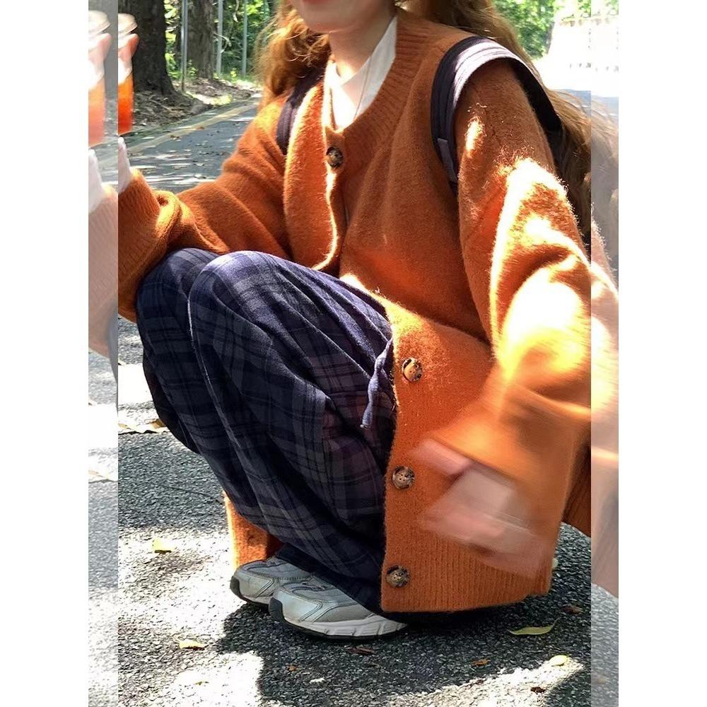 Повседневная и ретро куртка-свитер с разрезом для женщин в нежном осенне-зимнем стиле, мягкий и свободный вязаный кардиган с длинным рукавом