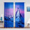 Тюлевая занавеска с видом на Мечтательный Сумеречный Пейзаж Снежных Гор для Гостиной Спальни Вуаль Драпировка Кухонное Окно Тюлевые Занавески Предмет Дома